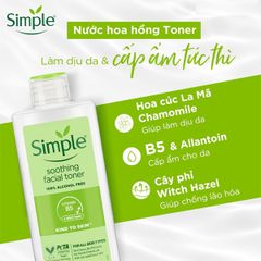 Nước Hoa Hồng Cho Da Nhạy Cảm Simple Soothing Facial 200ml