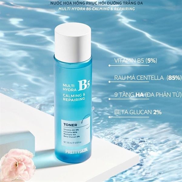 Nước Hoa Hồng Pretty Skin Multi Hydra B5 Calming & Repairing Toner 205ml