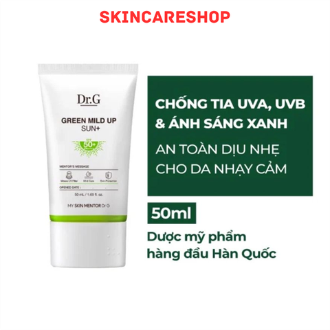 Kem Chống Nắng Cho Da Nhạy Cảm Dr.G Green Mild Up Sun SPF 50+ PA++++ 50g