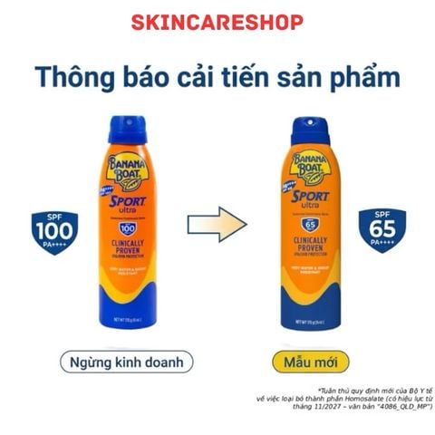 Xịt Chống Nắng Banana Boat Sport SPF65 170g