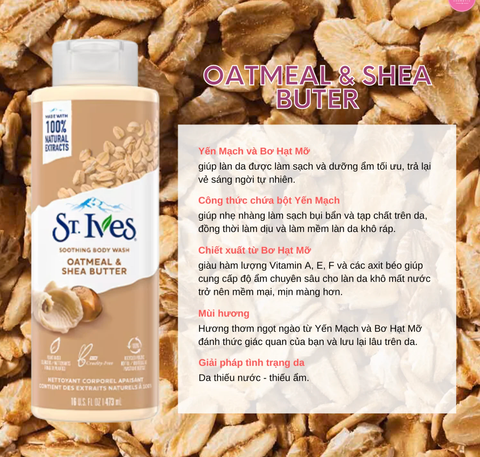 Sữa Tắm St.ives Soothing Body Wassh Oatmeal & Shea Butter 700ml