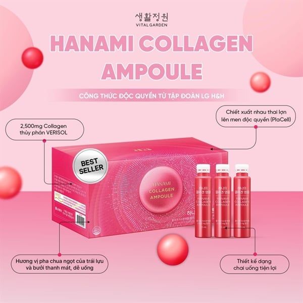 Thức uống bổ sung collagen Hanami Collagen Ampoule 25ml x 28 ống