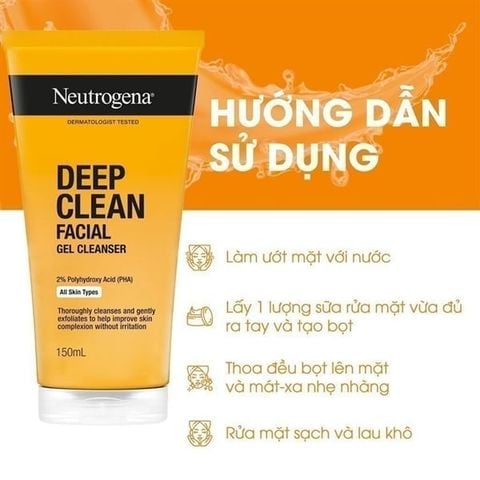 Sữa Rửa Mặt Neutrogena Deep Clean Facial Gel Cleanser 150ml
