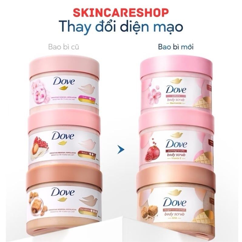 Smoothie Tẩy Tế Bào Chết Body Dove Chăm Da Sáng Mịn 298g/280g