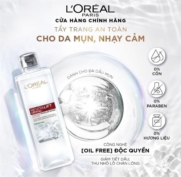 Nước tẩy trang L'Oreal Paris Micellar Water 400ml