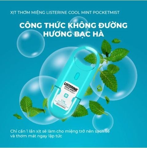 Xịt Thơm Miệng Listerine Coolmint Pocketmist 7.7ml