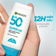 Kem Chống Nắng Garnier Super UV Anti - Acne Serum Sunscreen SPF 50+PA++++ 30ml