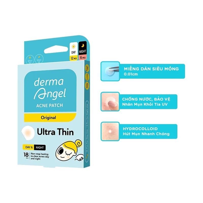 Miếng Dán Mụn Derma Angel Acne Patch 12 Miếng
