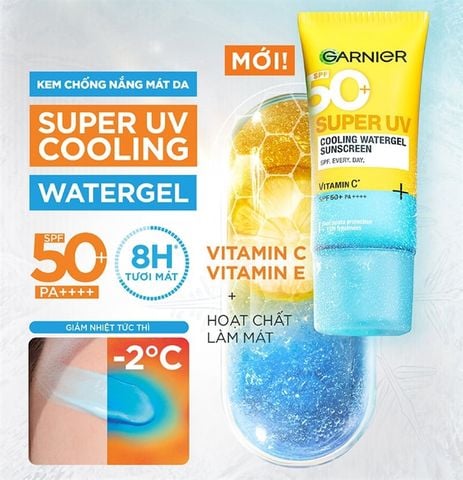 Kem Chống Nắng Garnier Super UV Cooling Watergel Sunscreen SPF50+ PA++++ 30ml