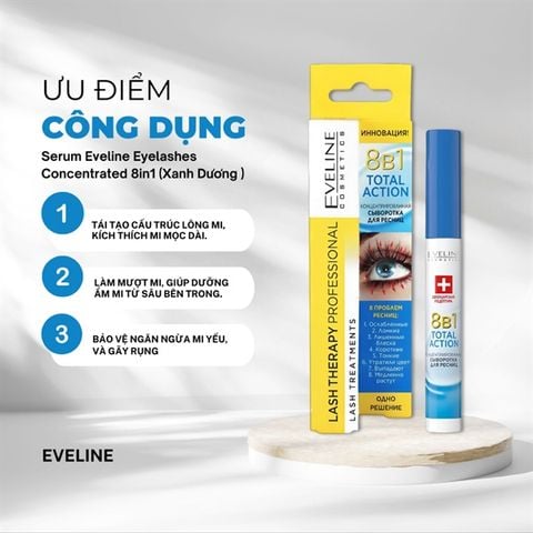 Huyết Thanh Dưỡng Dài Mi Eveline 8 In 1 Total Action Concentrated Eyelash Serum 10ml