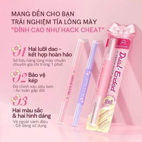 Dao Cạo Lông Mày 2 Đầu Mlen Diary Dual-Ended Eyebrow Razor