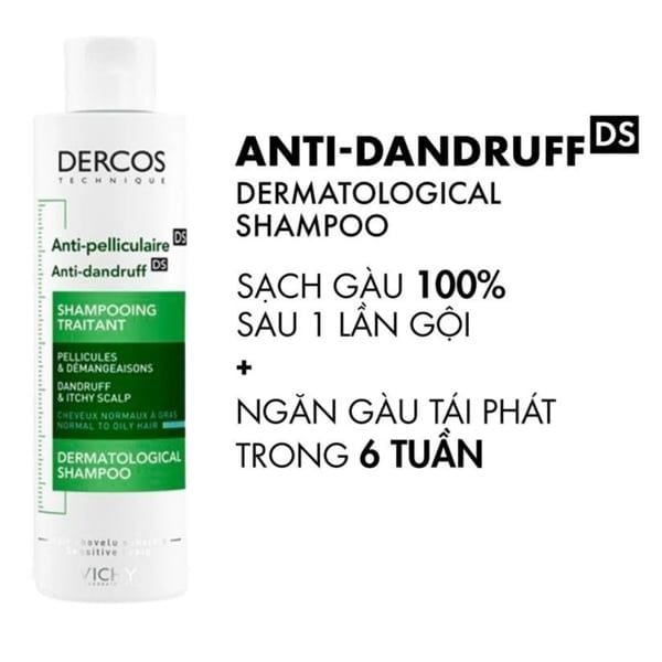Dầu Gội Vichy Dercos Giảm Gàu Cho Da Đầu Dầu & Ngứa 200ml