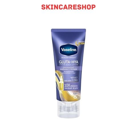 Dưỡng Thể Vaseline Gluta-Hya Serum Burst Lotion Overnight Radiance Repair 70ml