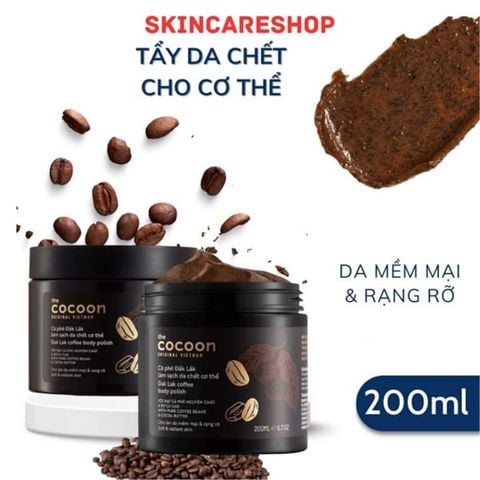 Combo 02 Cà Phê Đắk Lắk Cocoon Làm Sạch Da Chết Toàn Thân 200ml