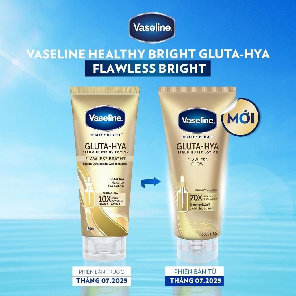 Serum Dưỡng Thể Vaseline Healthy Bright Gluta Hya Burst Lotion 300ml