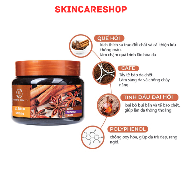 Tẩy Tế Bào Chết Body Bilena Cosm Beauty Body Scrub Coffee Cloves Cinnamon 380g