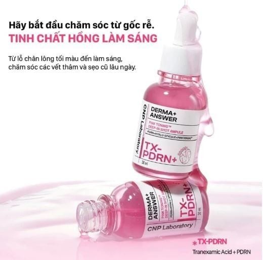 Tinh Chất CNP Vi Kim Dưỡng Sáng Hồng Da Derma Answer Pink Toning Deep In Shot Ampoule 30ml