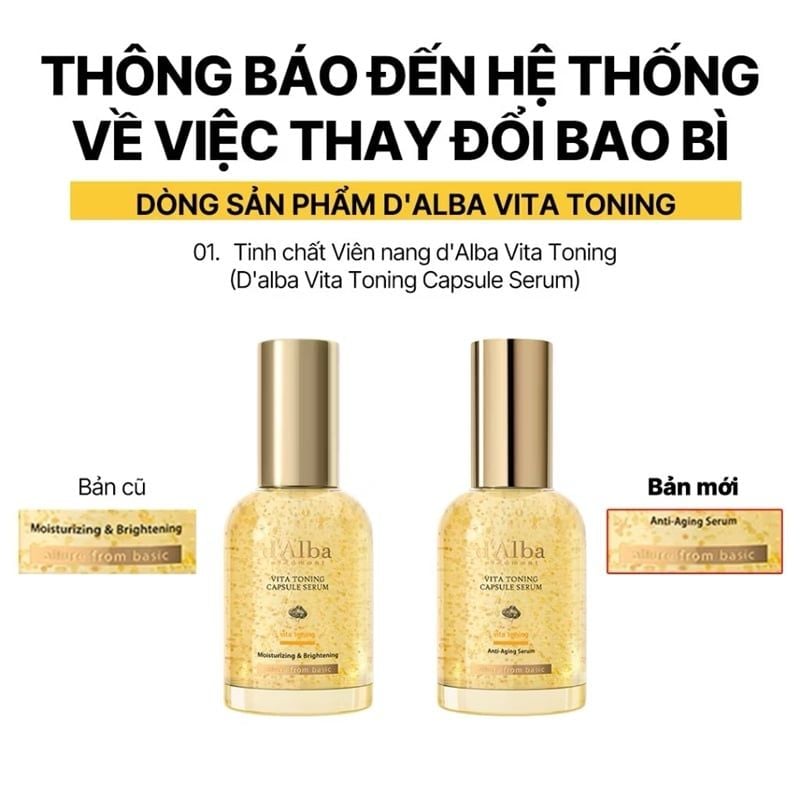 Tinh chất D'Alba Vita Toning capsule Serum 50ml