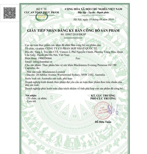 Tinh Dầu Hoa Anh Thảo Blackmores Evening 190 viên