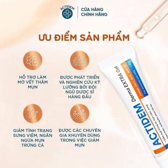 Gel Giảm Mụn Mờ Thâm Actidem Derma Extra Gel 18g