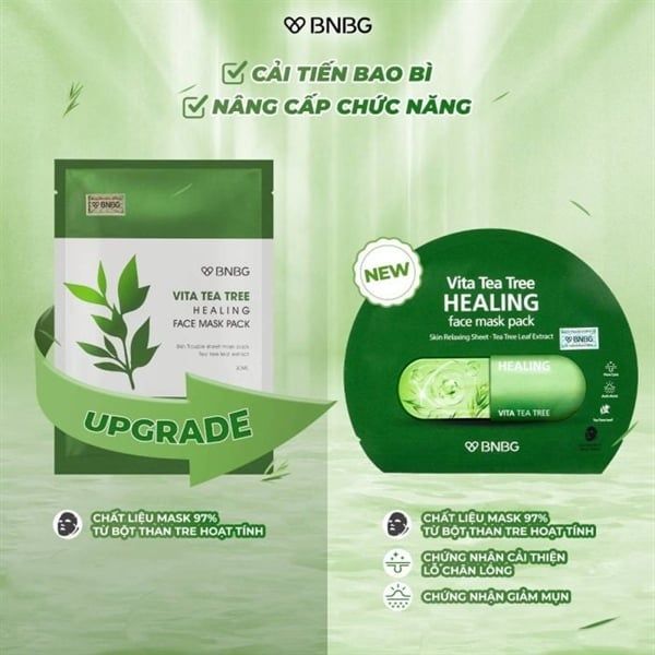 Mặt Nạ Tràm Trà Giảm Mụn BNBG Vita Tea Tree Healing Face Mask 30ml