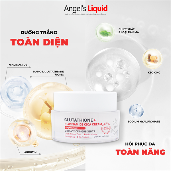 Kem Dng Angel's Liquid Glutathione + Niacinamide 7Day Whitening Program 700  V-Cream 50mlKem Dng c Tr Nm Truyn Trng Angel's Liquid Glutathione +  Niacin  SKINCARESHOP.VN