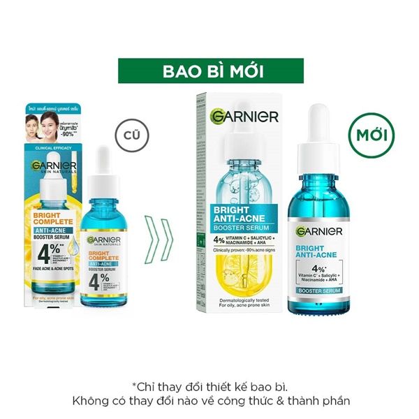 Tinh Chất Garnier Bright Complete Anti-Acnes Booster Serum 30ml