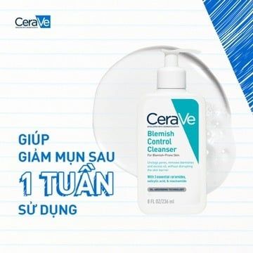 Sữa Rửa Mặt Cerave Cho Da Dầu Mụn Blemish Control Cleanser 236ml