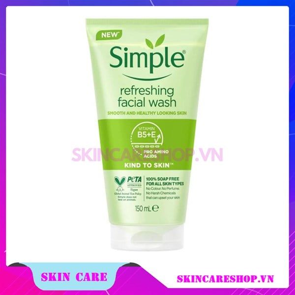 Sữa rửa mặt Simple Kind To Skin Refreshing Facial Wash Gel 150ml