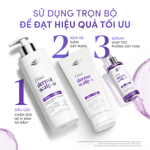 Bộ Gội Xả Dove Derma Scalp Hairfall Recovery Strengthening Shampoo 350g + Conditioner 300g