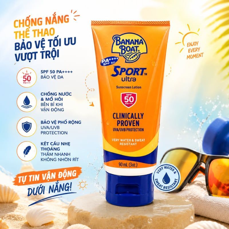 Kem Chống Nắng Banana Boat Sport Ultra SPF50 90ml