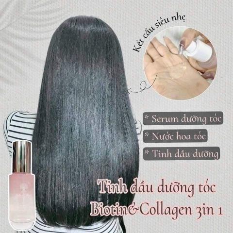 Tinh Dầu Dưỡng Tóc Hoa Hồng Pháp Biotin Collagen Voudioty Hair Essential Oil 60ml