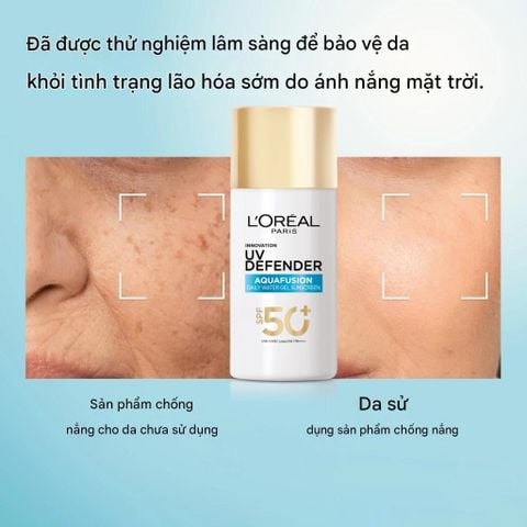 Chống Nắng L’oreal Paris Water Gel UV Defender Aquafusion Daily Water Gel Sunscreen SPF 50+ PA++++ 50ml