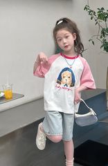 Set Áo Cotton Hình Cún Đáng Yêu Form Rộng Mix Quần Jean Giặt Mài Form Lỡ