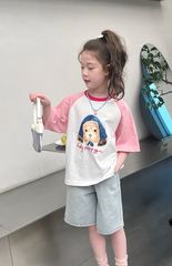 Set Áo Cotton Hình Cún Đáng Yêu Form Rộng Mix Quần Jean Giặt Mài Form Lỡ