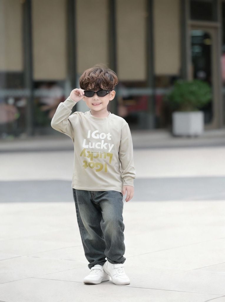 Áo Cotton Dài Tay I Got Lucky