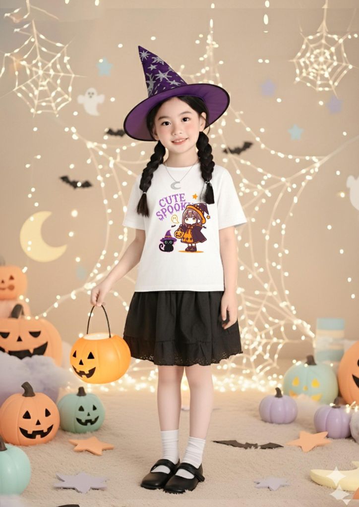 Áo Thun Cotton 4C In Hình Halloween Form Rộng