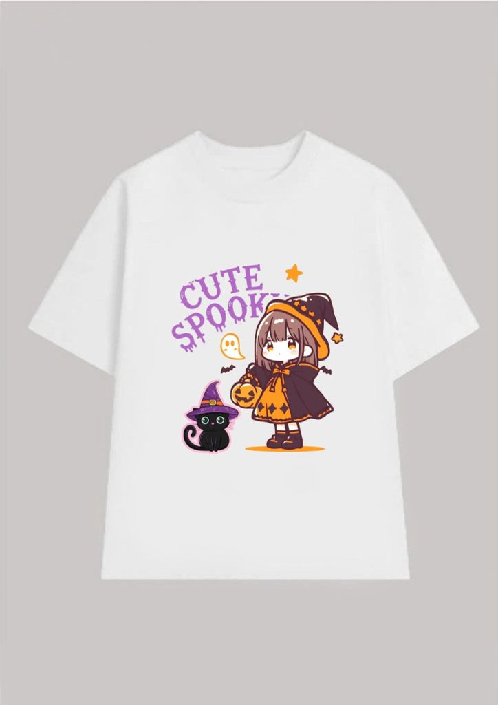 Áo Thun Cotton 4C In Hình Halloween Form Rộng