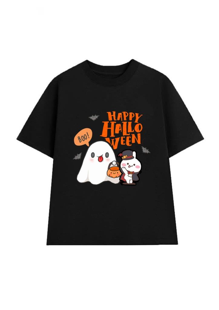 Áo Thun Cotton 4C In Hình Halloween Form Rộng