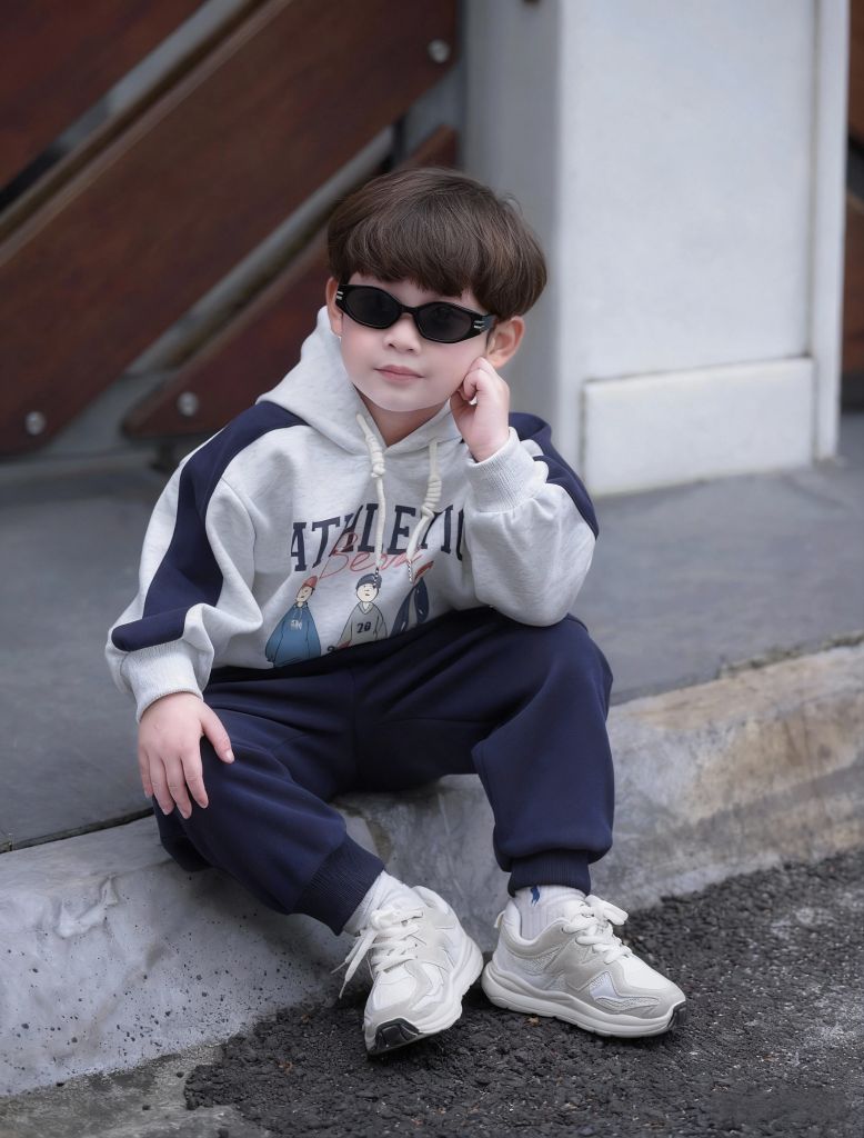 Bộ Nỉ 2 Da Dài Tay Hoodie Athletic