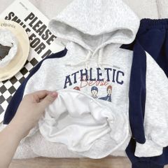 Bộ Nỉ 2 Da Dài Tay Hoodie Athletic