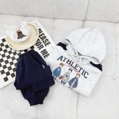 Bộ Nỉ 2 Da Dài Tay Hoodie Athletic