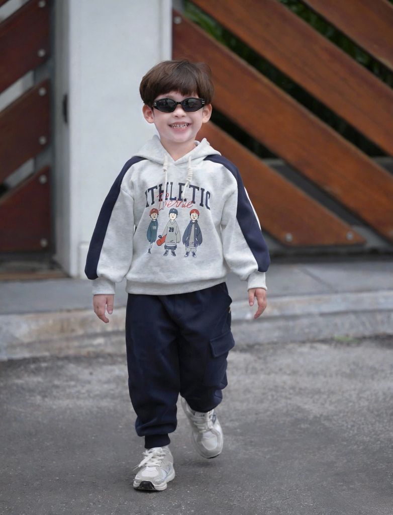 Bộ Nỉ 2 Da Dài Tay Hoodie Athletic