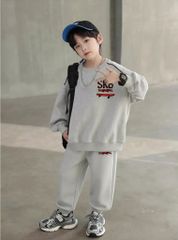 Bộ Nỉ Da Cá Dài Tay Bé Trai Sporty Cá Tính