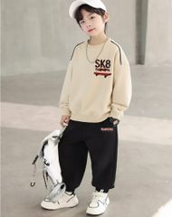 Bộ Nỉ Da Cá Dài Tay Bé Trai Sporty Cá Tính