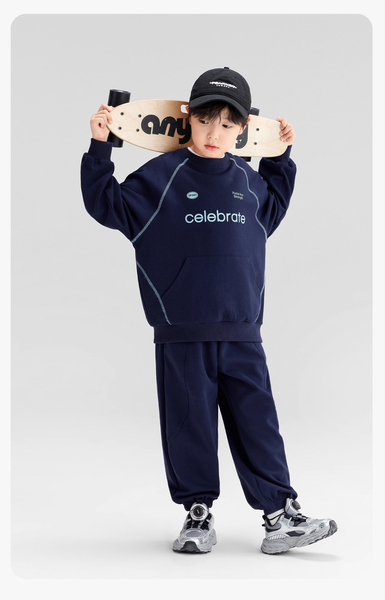 Bộ Nỉ Da Cá Dài Tay Bé Trai Sporty Năng Động