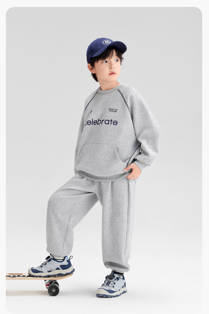 Bộ Nỉ Da Cá Dài Tay Bé Trai Sporty Năng Động