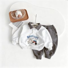 Bộ Nỉ Dài Tay Polo BabyStars