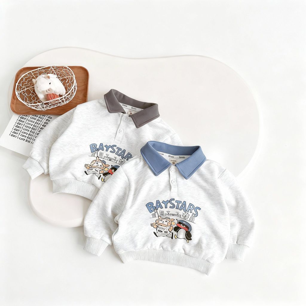 Bộ Nỉ Dài Tay Polo BabyStars