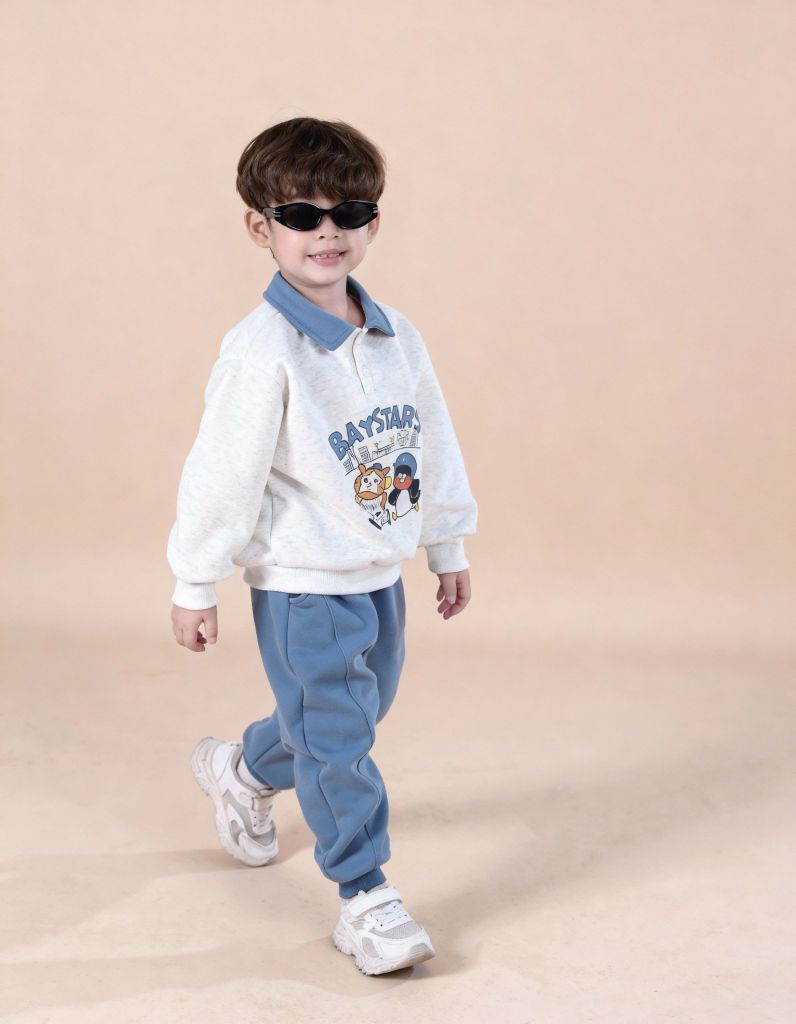 Bộ Nỉ Dài Tay Polo BabyStars